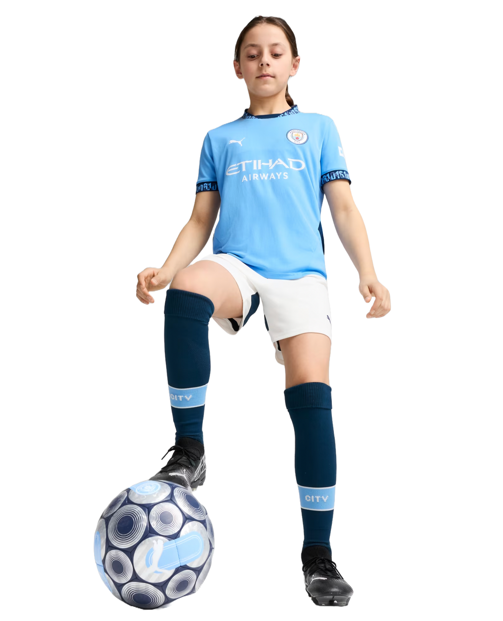 FODEN #47 Manchester City 24/25 Kid's Home Shirt and Shorts - Man City Font