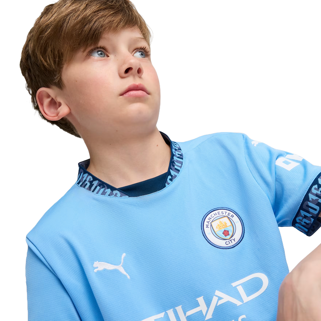 HAALAND #9 Manchester City 24/25 Kid's Home Shirt and Shorts - PL Font