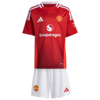 B.FERNANDES #8 Manchester United 24/25 Kid's Home Shirt and Shorts - Man United Font