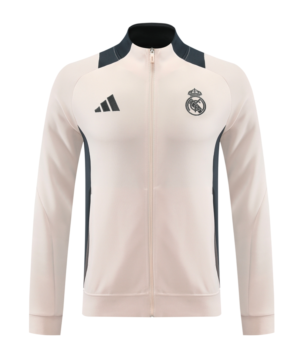 Real Madrid 24/25 Men's Beige Long Zip Jacket