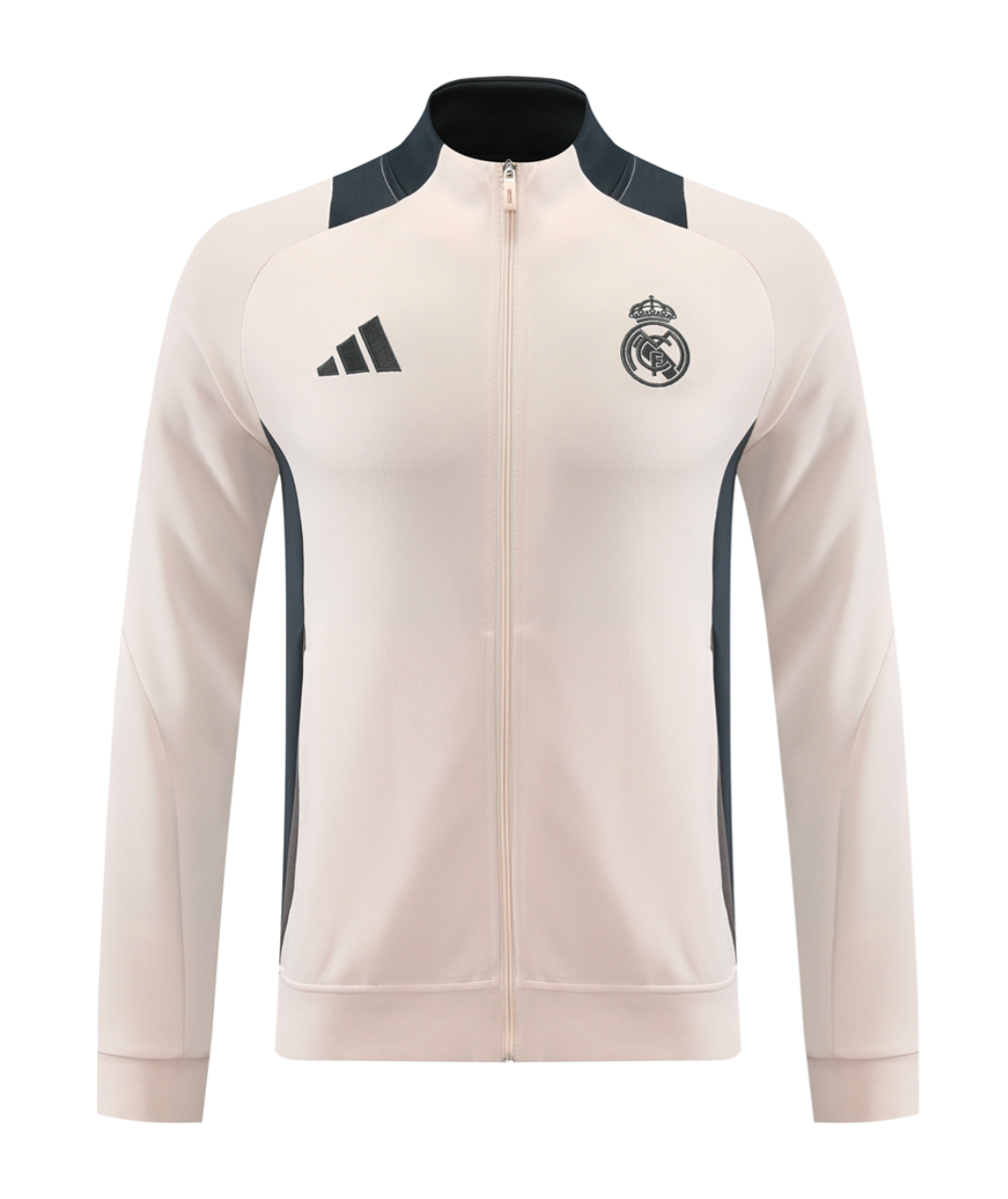 Real Madrid 24/25 Men's Beige Long Zip Jacket