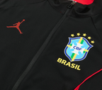 Brazil 2026 Men's Black Red Long Zip Tracksuit