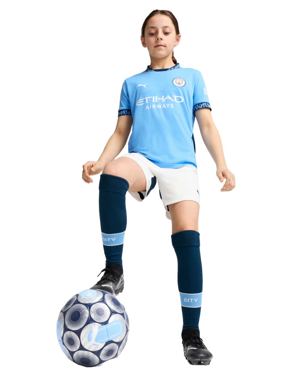 Manchester City 24/25 Kid's Home Shirt and Shorts