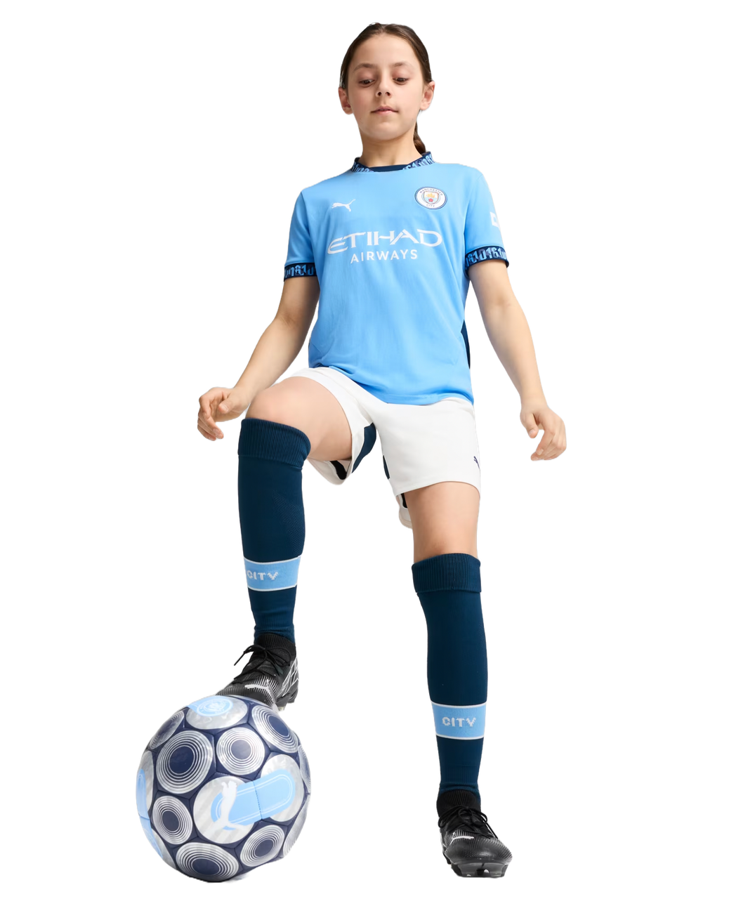 Manchester City 24/25 Kid's Home Shirt and Shorts