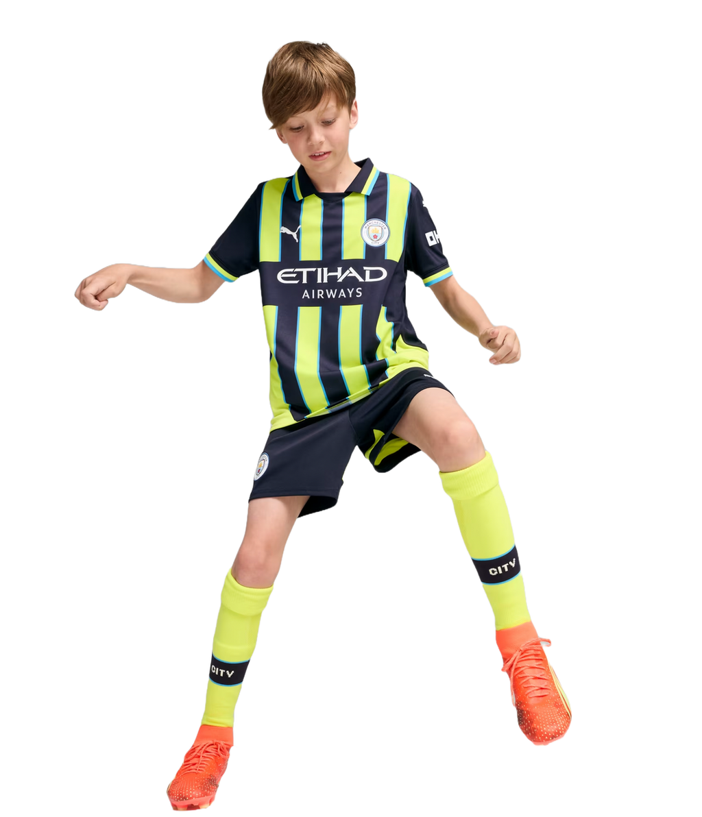 HAALAND #9 Manchester City 24/25 Kid's Away Shirt and Shorts - Man City Font