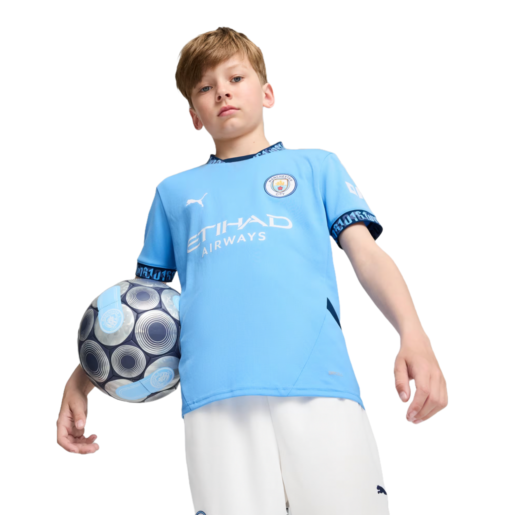 Manchester City 24/25 Kid's Home Shirt and Shorts