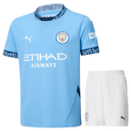 Manchester City 24/25 Kid's Home Shirt and Shorts